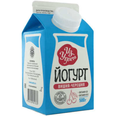 Йогурт Из Углича питьевой Вишня-Черешня фруктовый витаминизированный 1.5%, 500мл