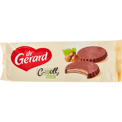 Вафли Dr. Gerard в молочном шоколаде с какао-ореховым кремом, 100г