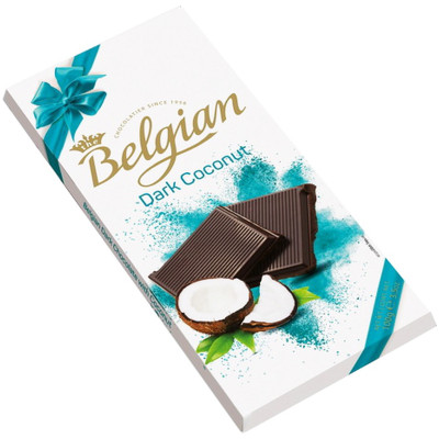 Шоколад Belgian темный с кокосовой стружкой, 100г