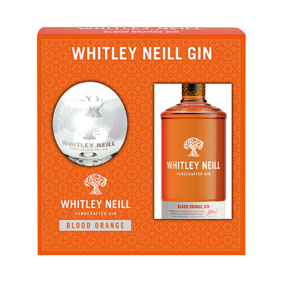 Джин Whitley Neill со вкусом красного апельсина 43% в подарочной упаковке, 700мл + бокал