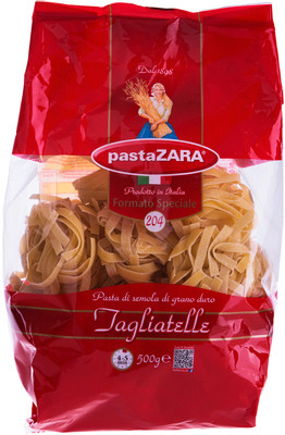 Макароны Pasta Zara Tagliatelle №204 из твёрдых сортов пшеницы, 500г
