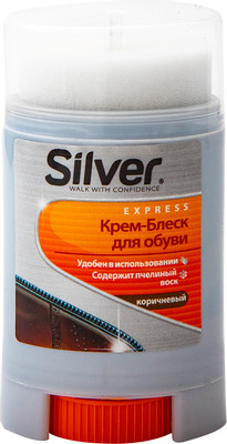 Крем-блеск для обуви Silver Express Comfort коричневый, 50мл