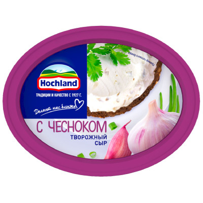 Сыр творожный Hochland с чесноком 60%, 140г