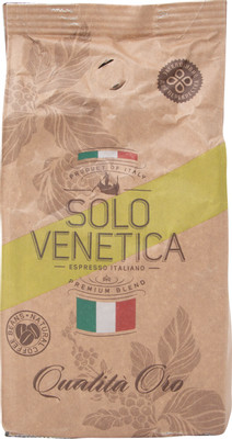 Кофе Solo Venetica Qualita Oro натуральный жареный в зёрнах, 250г