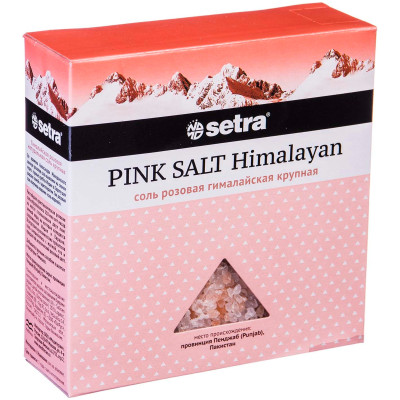 Соль Setra Розовая гималайская крупная, 500г