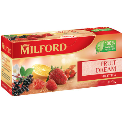 Чай Milford Фруктовая мечта фруктовый ароматный, 20x2г