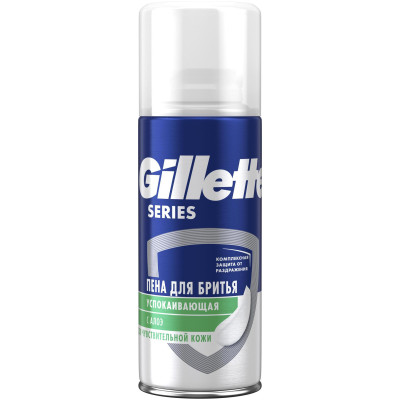 Пена для бритья Gillette Sensitive Skin алоэ, 100мл