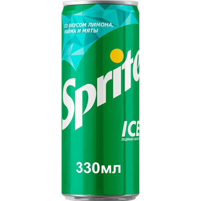 Напиток безалкогольный Sprite лимон-лайм-мята газированный, 330мл