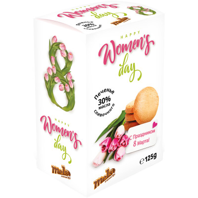 Печенье Mels Happy Womens Day сдобное со сливочным маслом, 125г