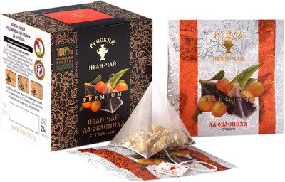 Напиток чайный Русский Иван-чай Премиум облепиха с травами в пирамидках, 12x5г