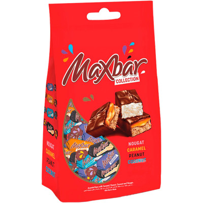 Ассорти конфет Maxbar с мякотью кокоса, нугой, карамелью, арахисом, 142г