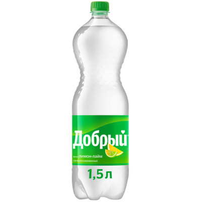 Напиток безалкогольный сильногазированный Добрый лимон-лайм, 1.5л