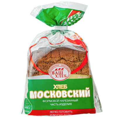 Хлеб Золотой колос Московский ржаной формовой нарезка, 400г