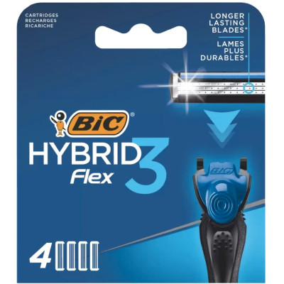 Лезвия сменные Bic Flex3Hybrid для бритв, 4шт