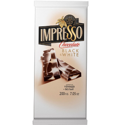 Шоколад тёмный и белый Impresso, 200гр