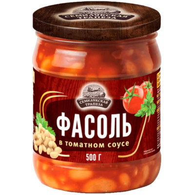 Фасоль Семилукская трапеза в томатном соусе, 500г