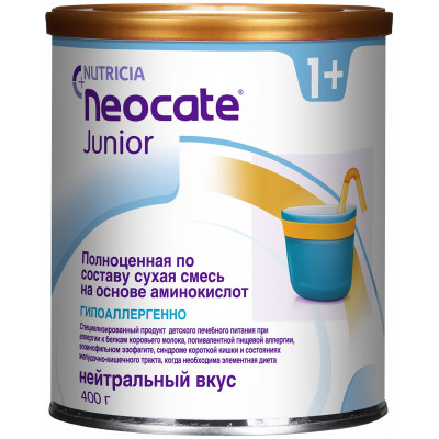 Смесь Neocate Джуниор сухая смесь на основе аминокислот с нейтральным вкусом для детей, 400г
