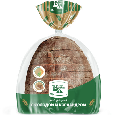 Хлеб Вкусный Хлеб заварной ржано-пшеничный с солодом и кориандром в нарезке, 255г