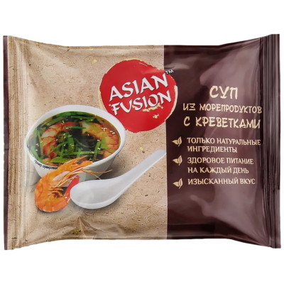 Суп Asian Fusion из морепродуктов с креветками, 12г