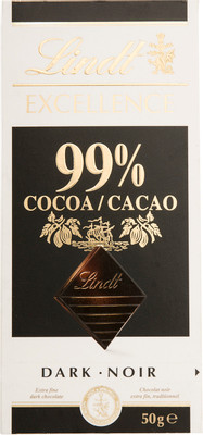 Шоколад горький Lindt Excellence 99%, 50г