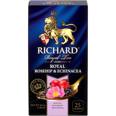 Чай Richard Royal Rosehip & Echinacea чёрный, 25х1,7 г