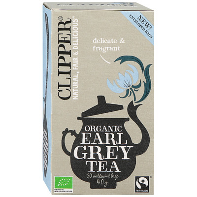 Чай Clipper Эрл Грей чёрный байховый с ароматом бергамота органический в пакетиках, 20х2г