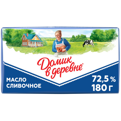 Масло сливочное Домик в Деревне 72.5%, 180г