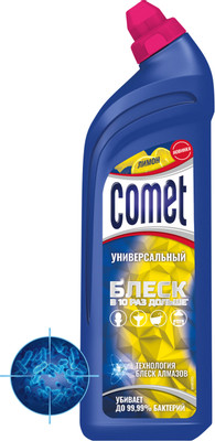 Гель чистящий Comet лимон с дезинфицирующим эффектом, 850мл