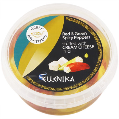 Перчики острые Ellenika фаршированные сливочным сыром, 250г