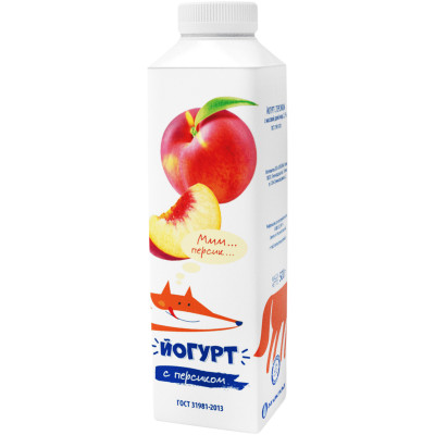 Йогурт ГОСТ персик с 2.5%, 500мл