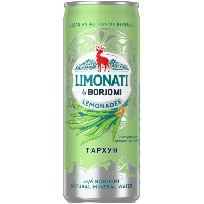 Напиток газированный Limonati By Borjomi тархун безалкогольный, 330мл