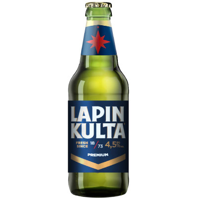 Пиво Lapin Kulta светлое пастеризованное фильтрованное 4.5%, 450мл