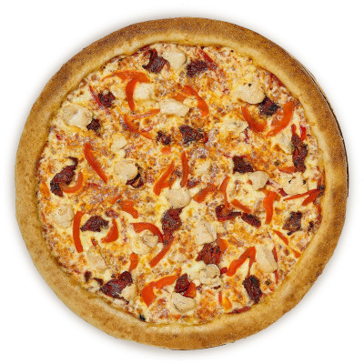 Пицца с курицей и вялеными томатами «Много лосося», 495г