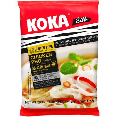 Лапша Кока Сингапурская быстрого приготовления Силк Фо со вкусом курицы, 70г