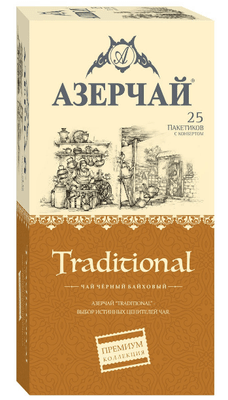 Чай Азерчай Traditional Premium Collection чёрный байховый в пакетиках, 25х1.6г