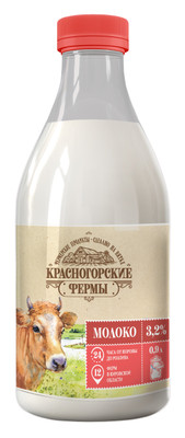 Молоко Красногорские Фермы 3.2%, 900мл