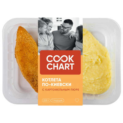 Котлета Cook Chart По-Киевски с картофельным пюре, 225г