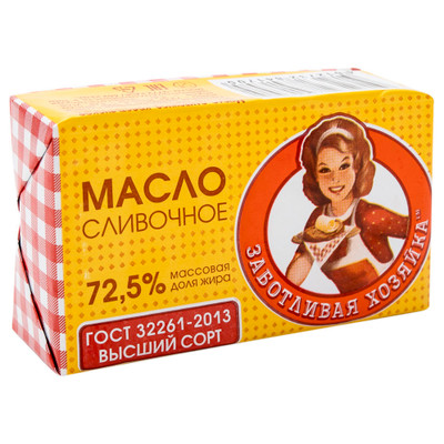 Масло сливочное Заботливая Хозяйка Крестьянское 72.5%, 150г