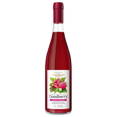 Вино плодовое Goodberry Клюква с малиной красное сладкое 8.5-8.9%, 700мл
