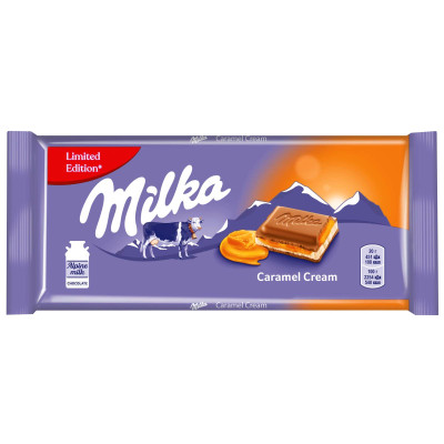 Шоколад молочный Milka Caramel Cream с двухслойной начинкой, 100г