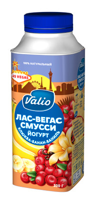 Йогурт Viola питьевой смусси ваниль-клюква-банан 1.9%, 330мл
