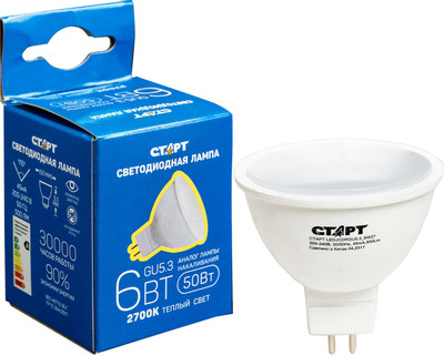 Лампа светодиодная Старт LED JCDR GU5.3 6W тёплый свет