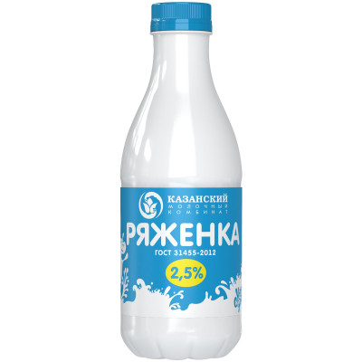 Ряженка Молочная Речка 2.5%, 930мл