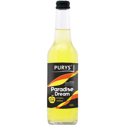 Напиток безалкогольный Purys Paradize Dream клубника-абрикос среднегазированный, 330мл