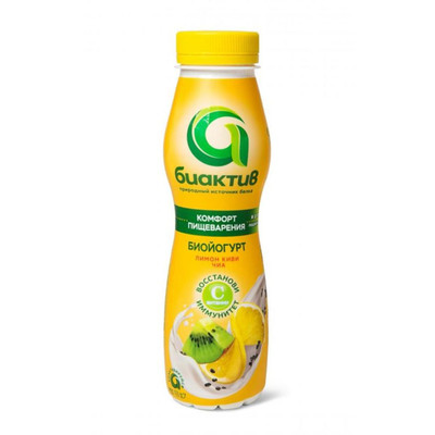 Биойогурт Биактив киви-лимон-чиа 2%, 270мл
