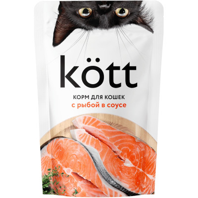 Корм Kott для кошек с рыбой в соусе, 75г