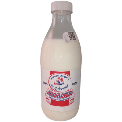 Молоко Молочные Продукты Из Дубровки пастеризованное 3.2%, 900мл