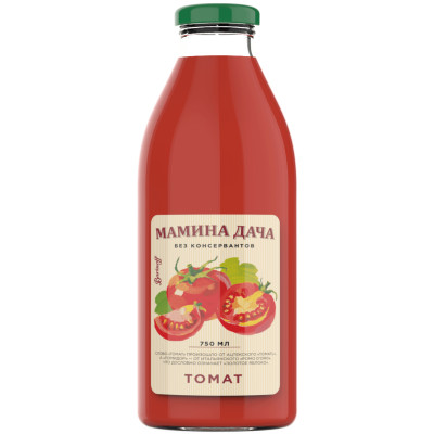 Сок Мамина Дача томатный восстановленный с мякотью и солью, 750мл