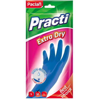 Перчатки Paclan Practi Extra Dry резиновые
