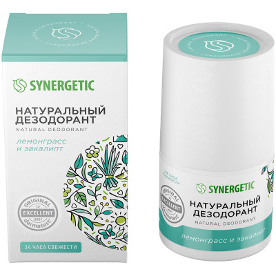 Натуральный дезодорант Synergetic Лемонграсс-эвкалипт роликовый, 50 мл